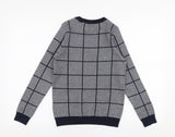 M&S Navy/White Checked Cotton Jumper - Boys 10-11yrs