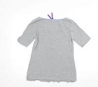 Seraphine Maternity Grey Ribbed S/S Pyjama Top - Size Maternity M UK 12-14