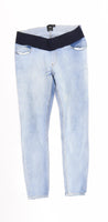 Asos Maternity Acid Wash Blue Under Bump Jeans - Size Maternity UK 12