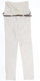 H&M Mama Beige Cotton Over Bump Chino Trousers with Belt - Size Maternity UK 10