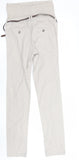 H&M Mama Beige Cotton Over Bump Chino Trousers with Belt - Size Maternity UK 10