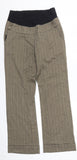 New Look Maternity Brown Herringbone Smart Bootleg Trousers - Size Maternity UK 8