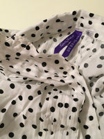 Seraphine Polka Dot Button Down White/Black Blouse - Size Maternity UK 6
