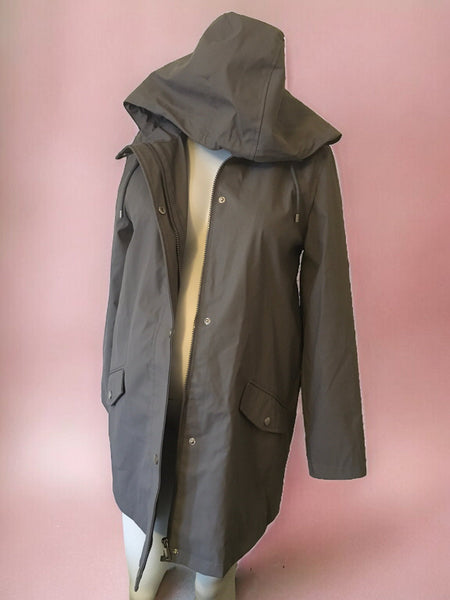 New Look Maternity Grey Hooded Anorak Waterproof Jacket - Size Maternity UK 12