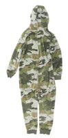 M&S Green Khaki Army Camo Soft Zip Up Hooded Onesie - Boys 9-10yrs