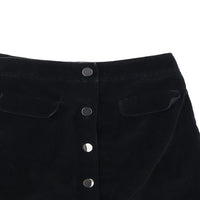 F&F Black Soft Velvet Popper A Line Skirt - Girls 12-13yrs
