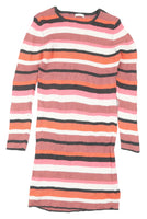 M&S Multi Striped Pink/Blue/White L/S Jumper Dress - Girls 12-13yrs