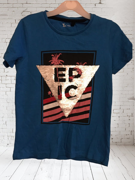 Tu Kids Blue Epic Sequin T-Shirt - Boys 9yrs