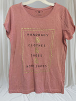 Young Dimension Pink Handbags Clothes & Shoes Motif Top - Girls 11-12yrs