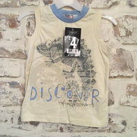 Brand New George Boys Sleeveless Top Discover The Undergrowth Print - Boys 2-3yrs