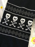 Boys Black White & Grey Skull Print Knitted Scarf - Boys One Size