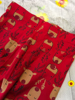 F&F Red Reindeer Girls Christmas Festive Leggings - Girls 2-3yrs