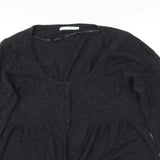 Blooming Marvellous Charcoal Soft Wool & Angora Blend Button Front L/S Top - Size Maternity L UK 16-18