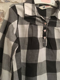 H&M Grey/White Checked Tunic Shirt - Girls 3-4yrs