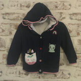 George Navy Chunky Knitted Cardigan Unicorn Pocket - Girls 3-4yrs