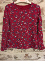 George Magenta Ditzy Floral L/S Top - Girls 4-5yrs