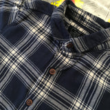 Next Navy/White Brushed Cotton Checked S/S Shirt - Boys 5-6yrs