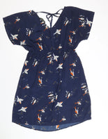 Blooming Marvellous Navy Blue Birds Print S/S Polyester Dress - Size Maternity UK 10