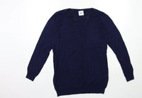 Mamalicious Navy Blue Soft Knit Scoop Neck Maternity Jumper - Size Maternity M UK 10-12