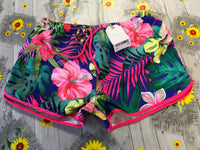Brand New Next Girls Pink Multi Tropical Floral Print Shorts - Girls 9yrs