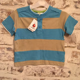 Brand New Ladybird Blue/Beige Striped T-Shirt - Boys 12-18m