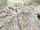 George White Grey/Orange Ditzy Floral Print 2 Piece Baby Outfit - Girls 6-9m