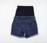 M&S Collection Blue Boyfriend Over Bump Denim Shorts - Size Maternity UK 8