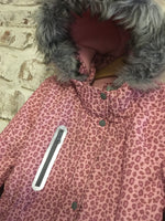 Tu Girls Pink Padded Animal Print Hooded Coat - Girls 11-12yrs