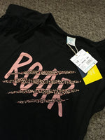 Brand New Boboli Girls Roar Top & Pleated Skirt Black/Pink Outfit - Girls 14yrs