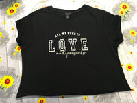 New Look 915 Generation All We Need Is Love Black Cropped Top - Girls 14-15yrs