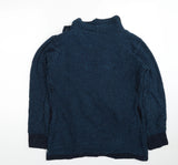 Jojo Maman Bebe Chunky Knit Blue Layered Wrap Maternity & Nursing Cardigan - Size Maternity S UK 8-10