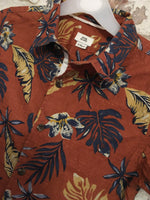 River Island Boys Brown Hawaiian Print Cotton Summer Shirt - Boys 7-8yrs