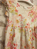Next Beige Spring Meadow Print S/S Jersey Dress - Girls 4-5yrs