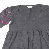 Mamas & Papas Grey/Purple Knitted Jumper Dress - Size Maternity UK 8-10
