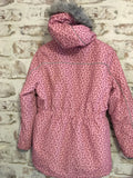 Tu Girls Pink Padded Animal Print Hooded Coat - Girls 11-12yrs