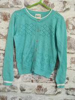 Yumi Girls Turquoise Sparkly Knit Cardigan - Girls 5-6yrs