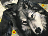 Wolf Print Grey Hoodie Jumper - Unisex 9-10yrs