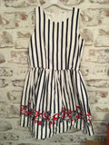 Liu-Jo Navy Striped Floral Cotton Sun Dress- Girls 14yrs