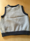 The Little White Company Blue Snail Knitted Tank Top Jumper - Boys 0-3m