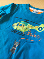 Ted Baker Aqua Blue L/S Top with Helicopter Dog Design - Boys 6-9m