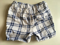 Next Baby Boy White and Blue Checked Shorts - Boys 9-12m