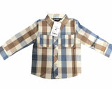 Brand New Bel & Bo Boys L/S Checked Shirt with Ice Cold Design - Boys 3-6m