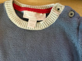 The Little White Company Blue Knitted Jumper With Cute Bunny Design - Boys 0-3m