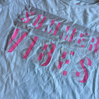 Primark Girls Light Blue Summer Vibes T-Shirt - Girls 10-11yrs