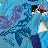 Brand New Disney Frozen II Blue/Purple L/S Pyjama Top - Girls 7-8yrs
