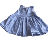 Light Blue Cotton Dress with Heart Motif - Girls 4-6m