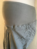 H&M Mama Khaki Grey Stretch Over Bump Chino Trousers - Size Maternity UK 8
