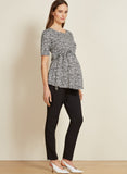 Brand New Isabella Oliver Connie Black & White Floral Top - Size Maternity 5 UK 16-18