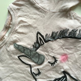Next Pink L/S Top with Silve Unicorn Motif - Girls 12-18m