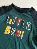 Nutmeg Green/Navy Little Bro! L/S Top - Boys Newborn